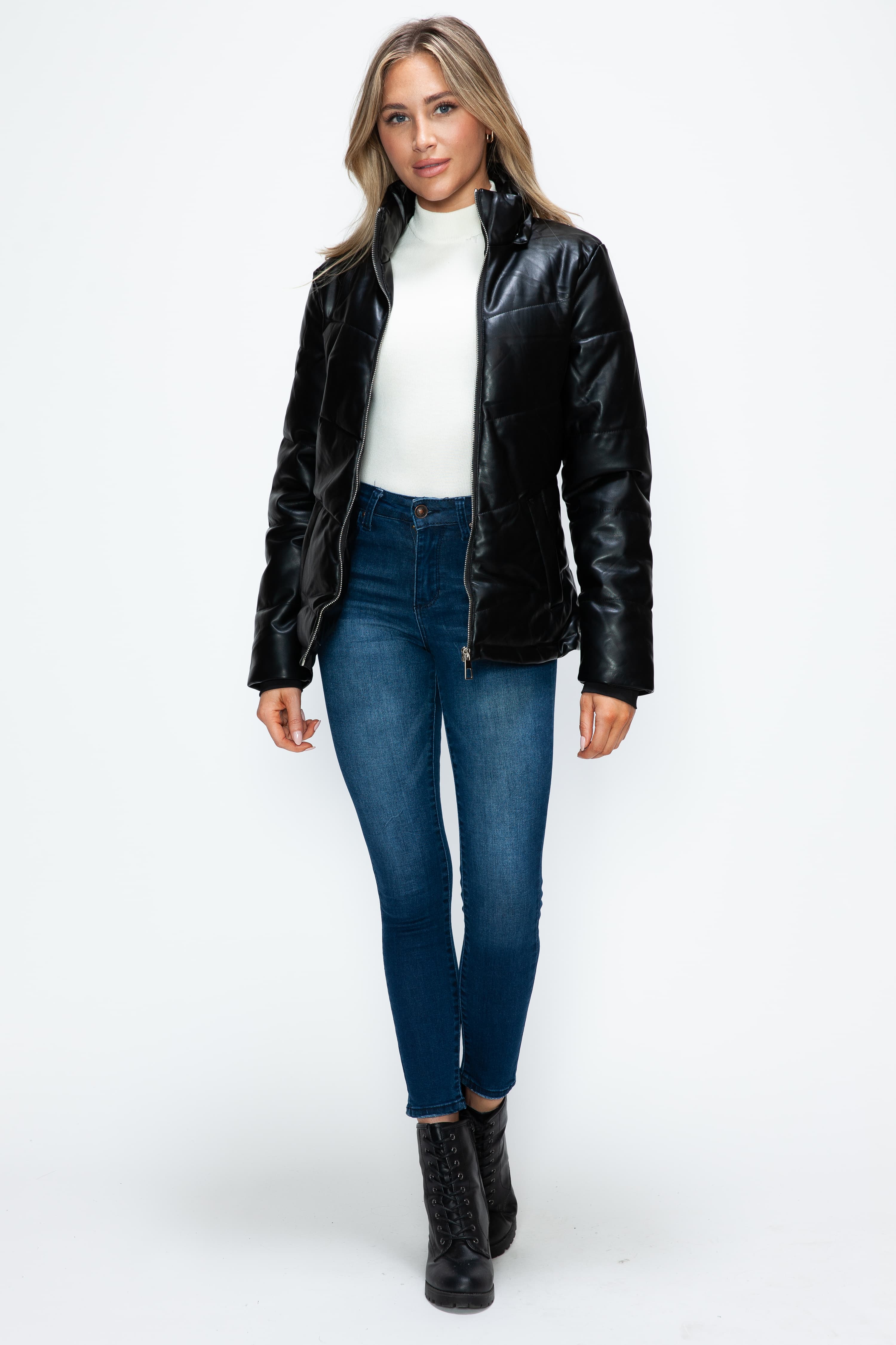 How Dare U Pocketed Zip Up Puffer Jacket with Removable Hood - NeoKira Unlimited