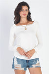 Cherish Apparel Flannel Long Sleeve Top Top Trendsi Ivory S 