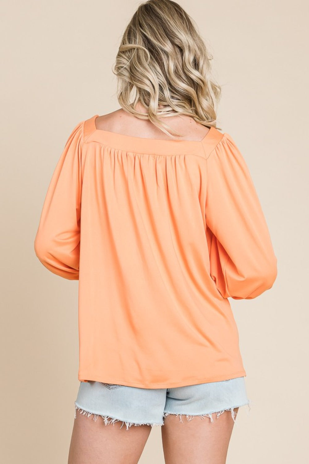 Culture Code Square Neck Puff Sleeve Top Top Trendsi   