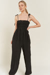 Jade By Jane Smocked Tie Strap Jumpsuit Jumpsuits Jade By Jane   