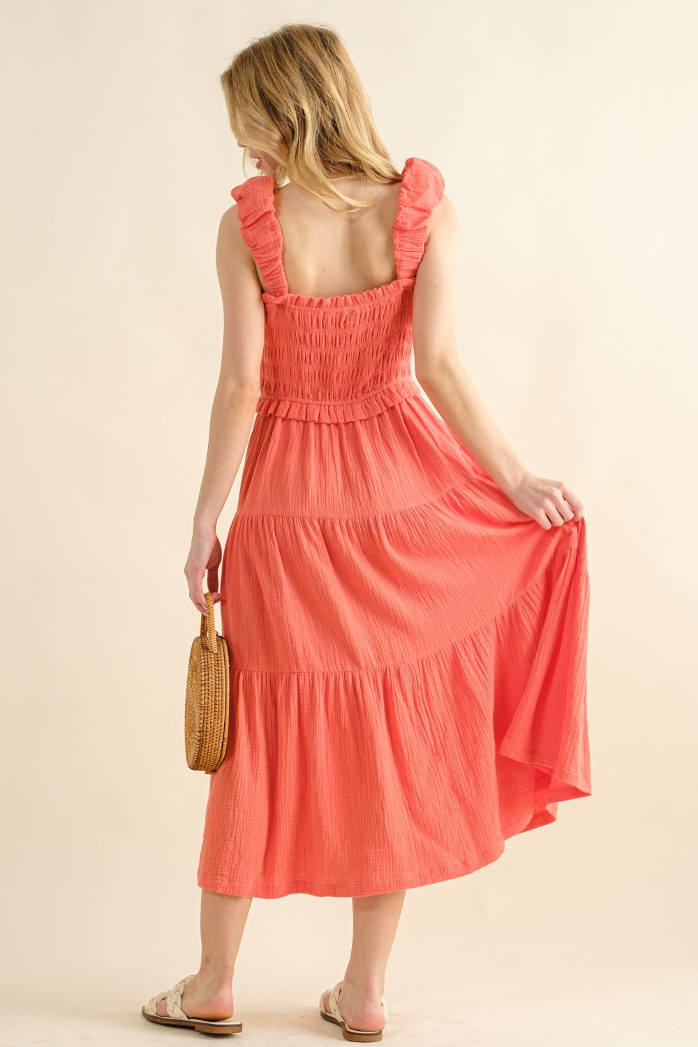 And The Why Smocked Ruffled Tiered Dress Maxi Dress Trendsi   