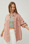 RISEN Full Size Button Up Long Sleeve Denim Shirt Jacket Trendsi   