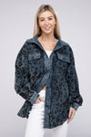 BiBi Vintage Washed Leopard Corduroy Buttoned Jacket Jacket BiBi   