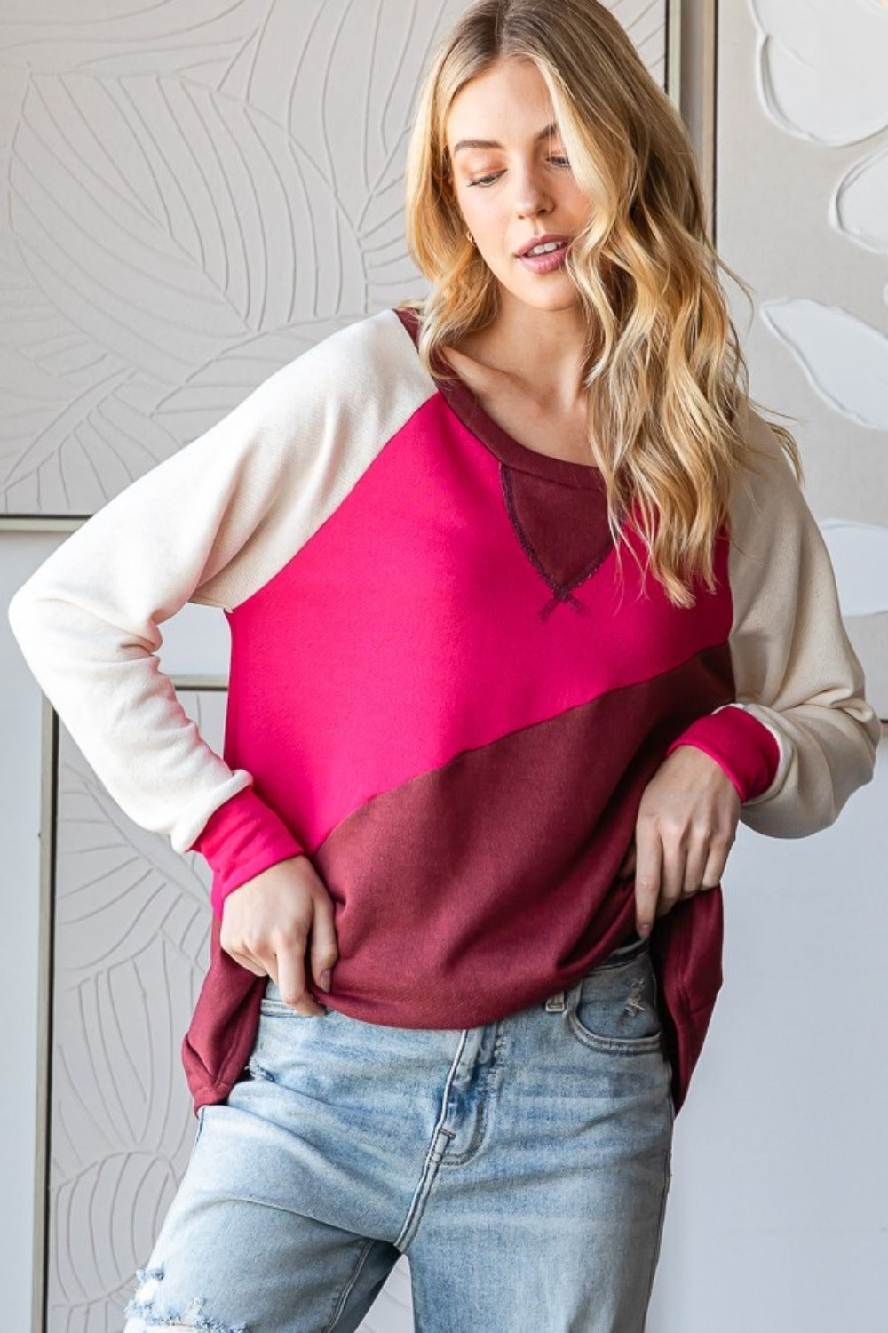 HOPELY Color Block Long Sleeve T-Shirt - NeoKira Unlimited