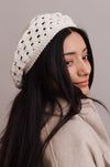 Darling Crochet Knitted Beret Beret Leto Collection One Size Ivory 