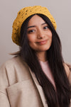 Darling Crochet Knitted Beret Beret Leto Collection One Size Mustard 