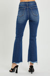 RISEN High Rise Distressed Crop Flare Jeans Jeans Trendsi   