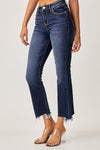 Risen Full Size Frayed Hem Cropped Straight Jeans Jeans Trendsi   