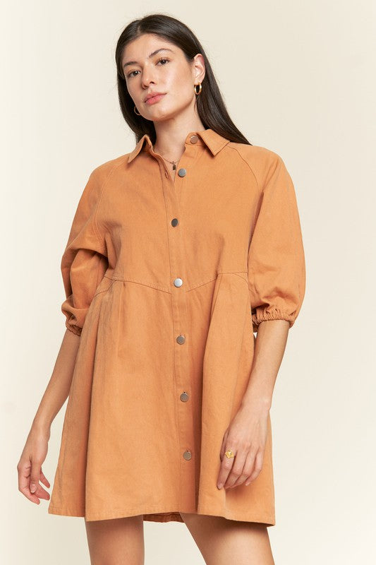 Jade By Jane Washed Denim Mini Dress | Casual Utility Chic Style - NeoKira Unlimited