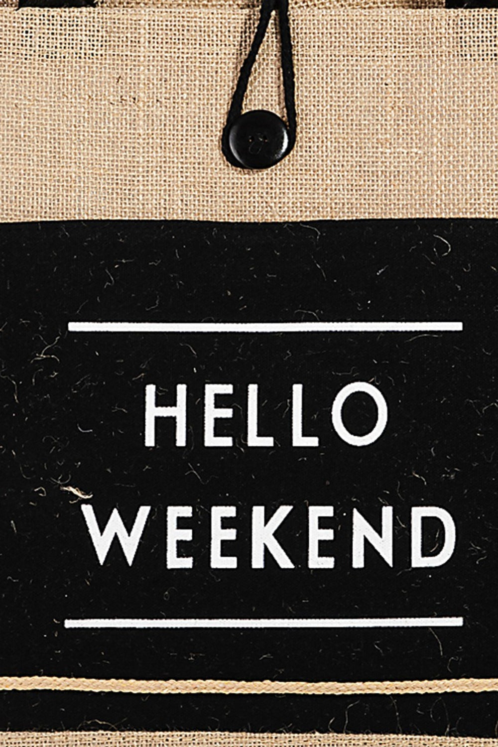 Fame Hello Weekend Burlap Tote Bag Tote Bag Trendsi   