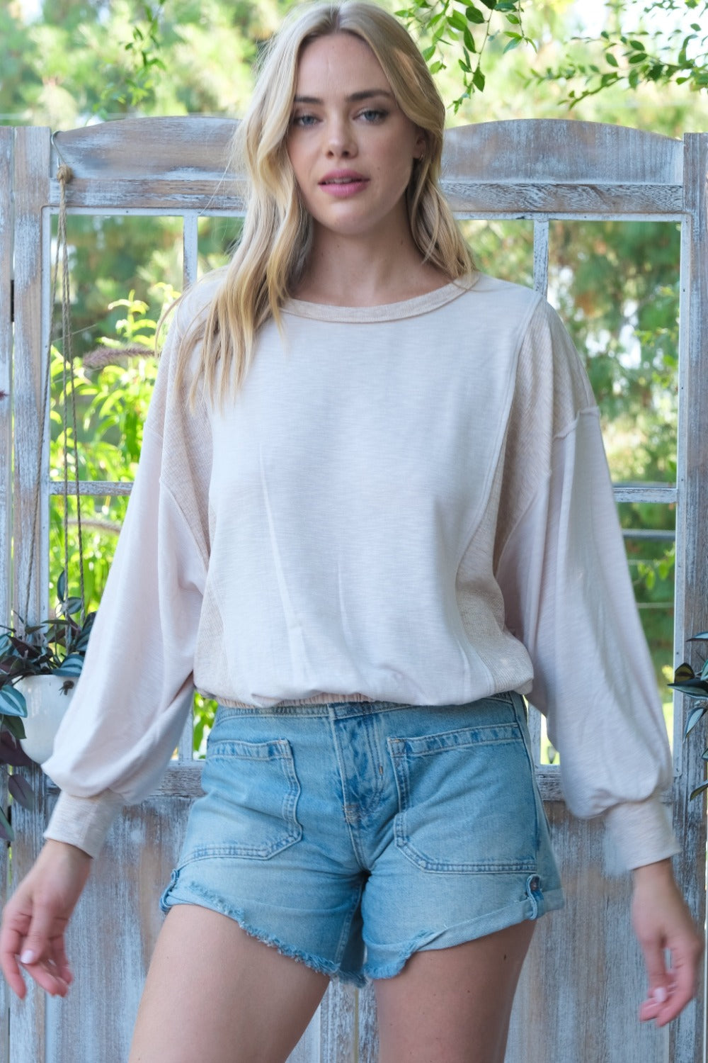 Hailey & Co Rib and Two Tone Knit Mixed Top - NeoKira Unlimited