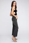 BiBi Distressed Vintage Washed Wide Leg Pants Jeans BiBi   