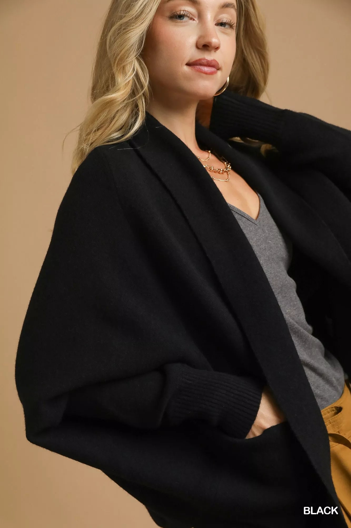 Umgee Open Front Cardigan with Front Pockets – Cozy Boho Chic Layering - NeoKira Unlimited