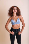 Denim Cross Back Bralette Bralette Leto Collection Small Denim 