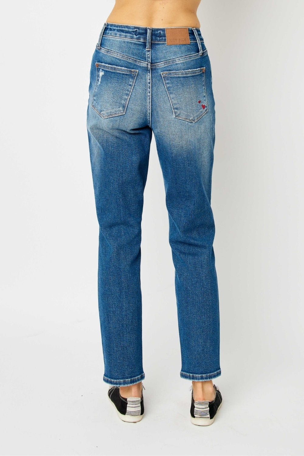 Judy Blue Full Size Distressed Slim Jeans Jeans Trendsi   