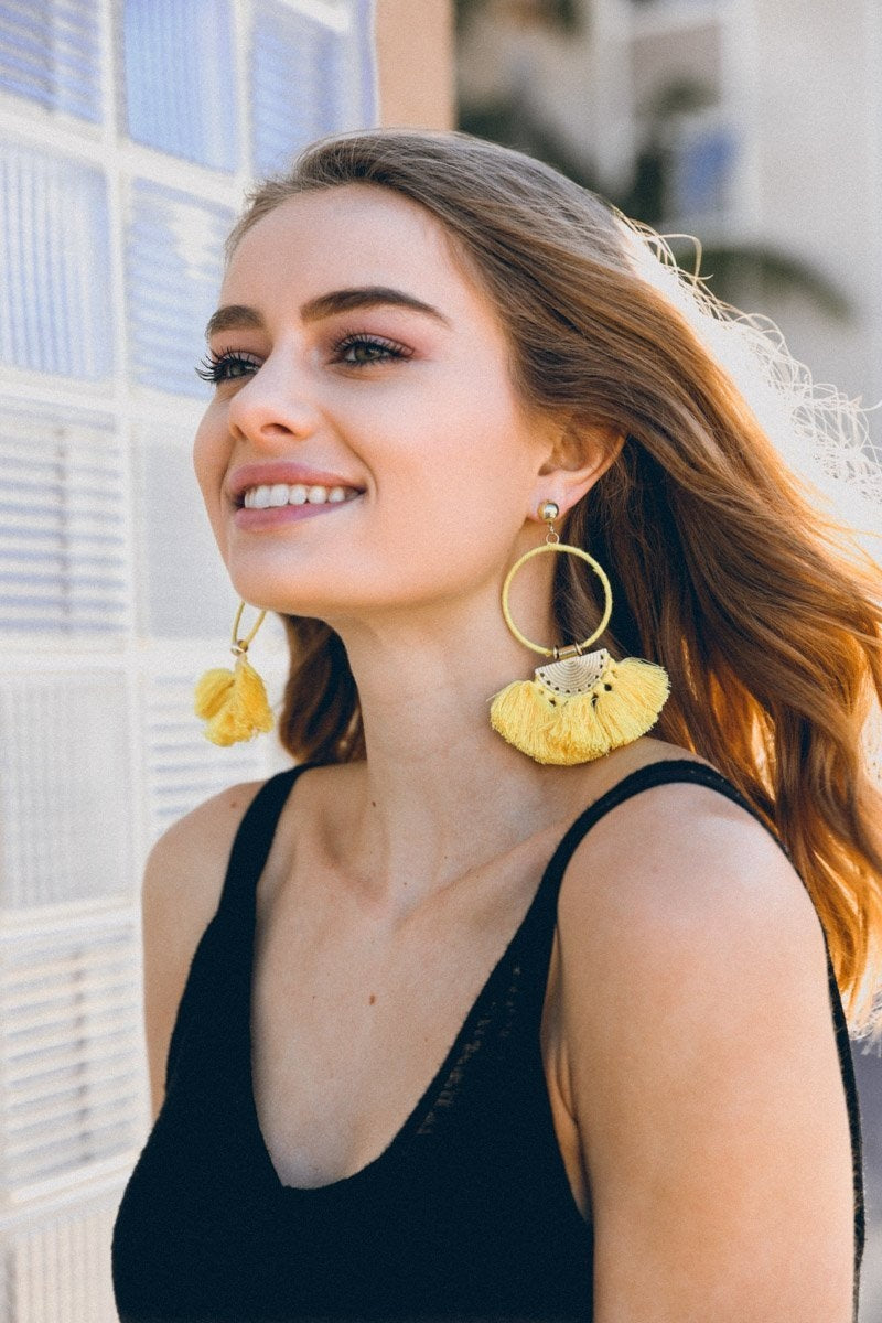 Drop Tassel Fan Earrings - NeoKira Unlimited