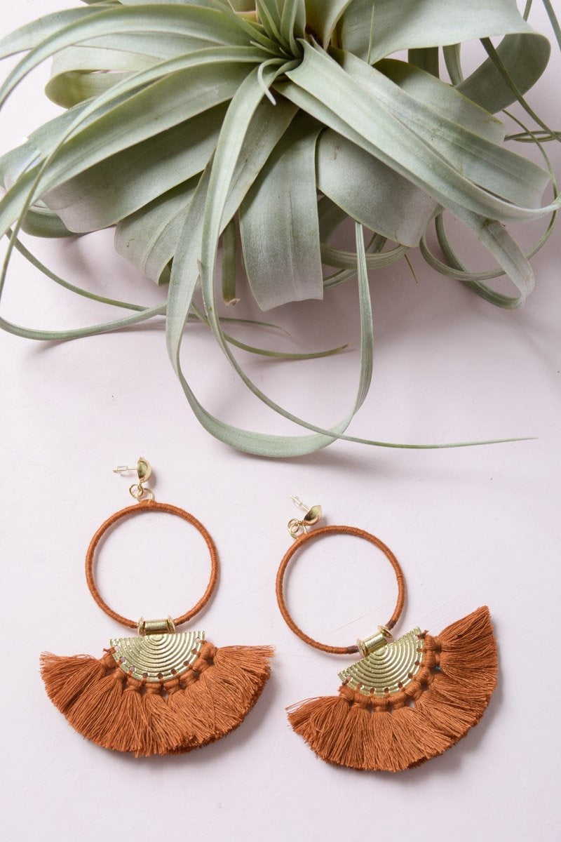 Drop Tassel Fan Earrings Earrings Leto Collection   