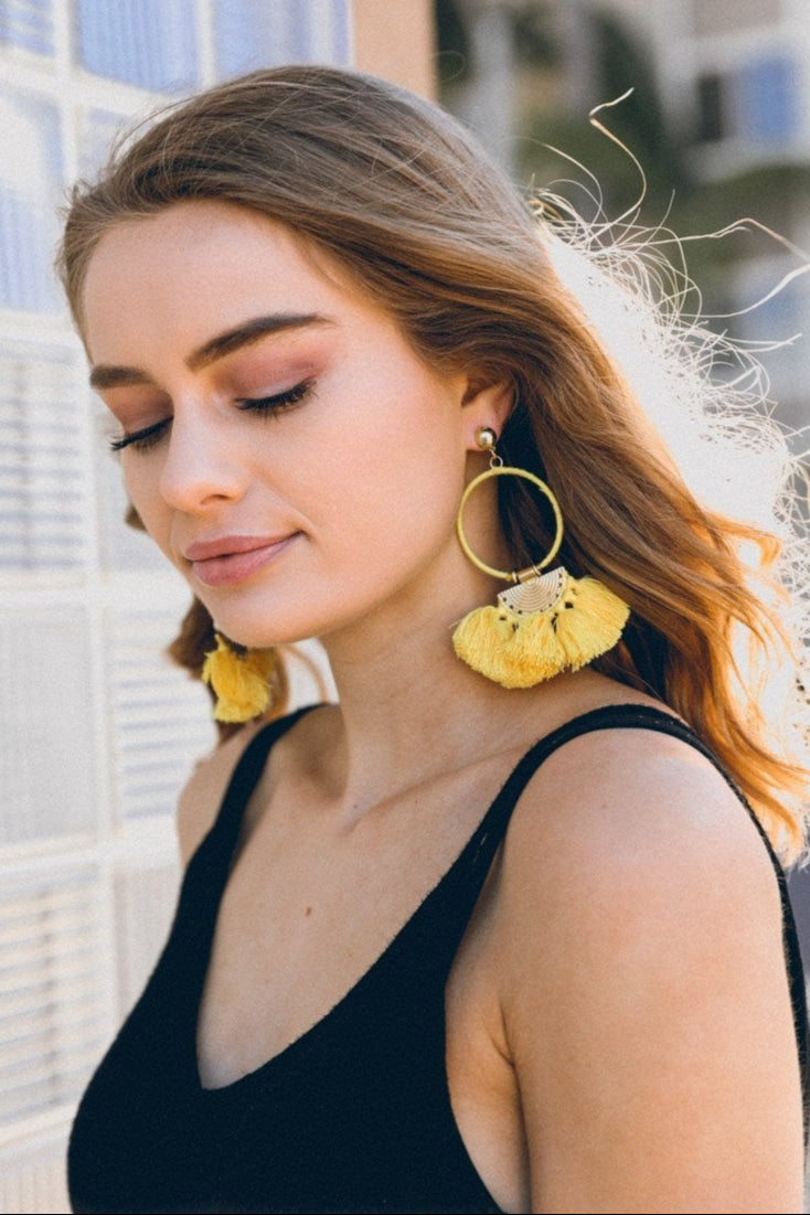 Drop Tassel Fan Earrings - NeoKira Unlimited