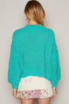 POL Mock Neck Cable Knit Sweater Sweater Trendsi   