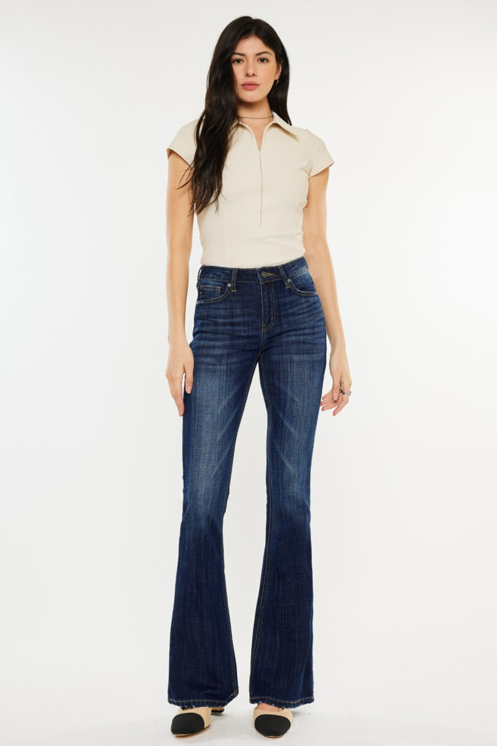 Kancan Full Size Mid Rise Slim Flare Jeans - NeoKira Unlimited
