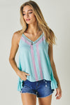 Printed Sleeveless Ruffle Tank Top  Davi & Dani   