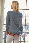 Celeste Full Size Tropical Print Long Sleeve T-Shirt Top Trendsi   