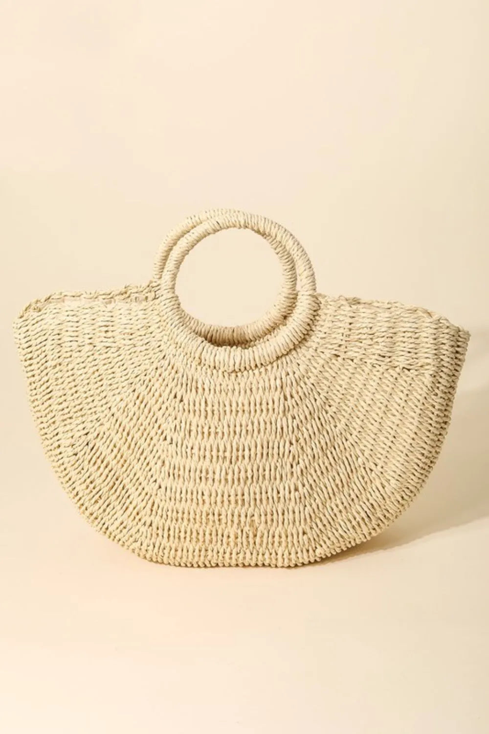 Fame Half Moon Straw Tote Bag - NeoKira Unlimited