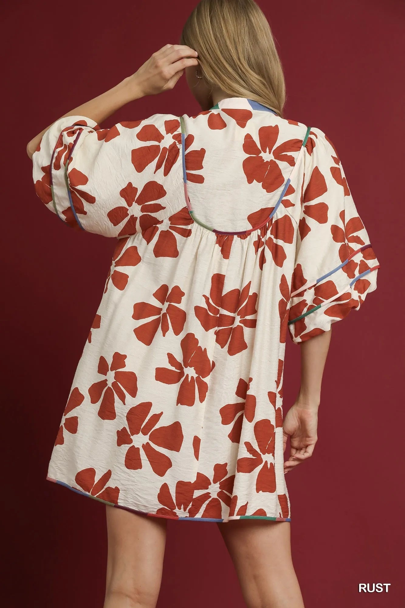 Umgee Floral Tie-Neck Babydoll Dress – Romantic Retro Vibes - NeoKira Unlimited