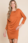 Culture Code Full Size Dolman Sleeve Mini Dress Mini Dress Trendsi PUMPKINSPICY S 