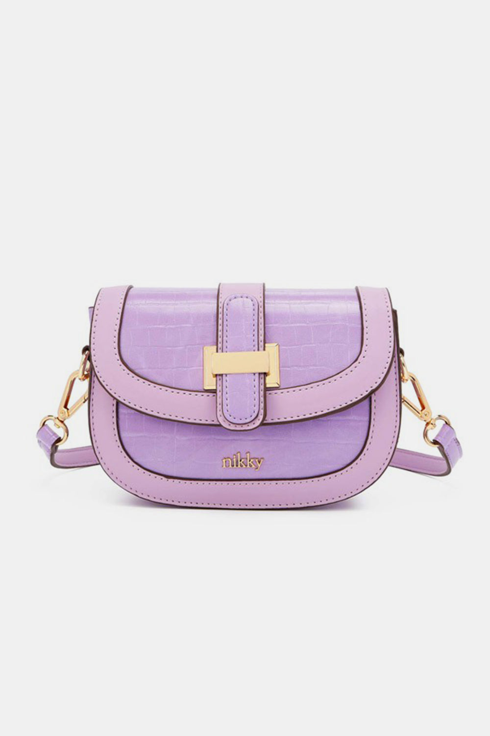 Nicole Lee USA Croc Embossed Crossbody Bag Crossbody Bag Trendsi Lavender One Size 