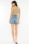 Kancan Full Size Raw Hem High Waist Denim Shorts High Waist Denim Shorts Trendsi   