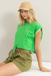 HYFVE Drawstring Hem Crop Top Crop Top Trendsi   