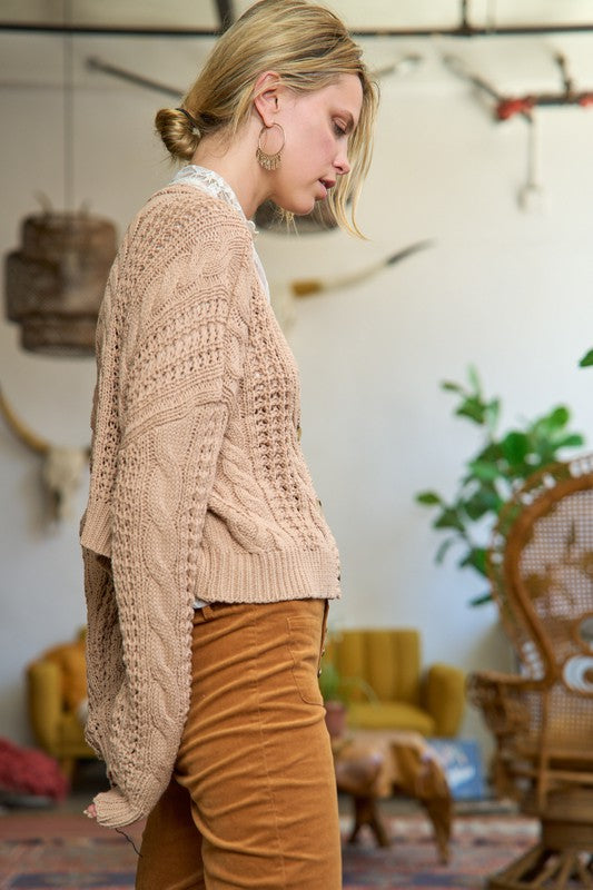 Jade By Jane Cozy Knit Cardigan | Casual Layered Look Drop Shoulder Style - NeoKira Unlimited