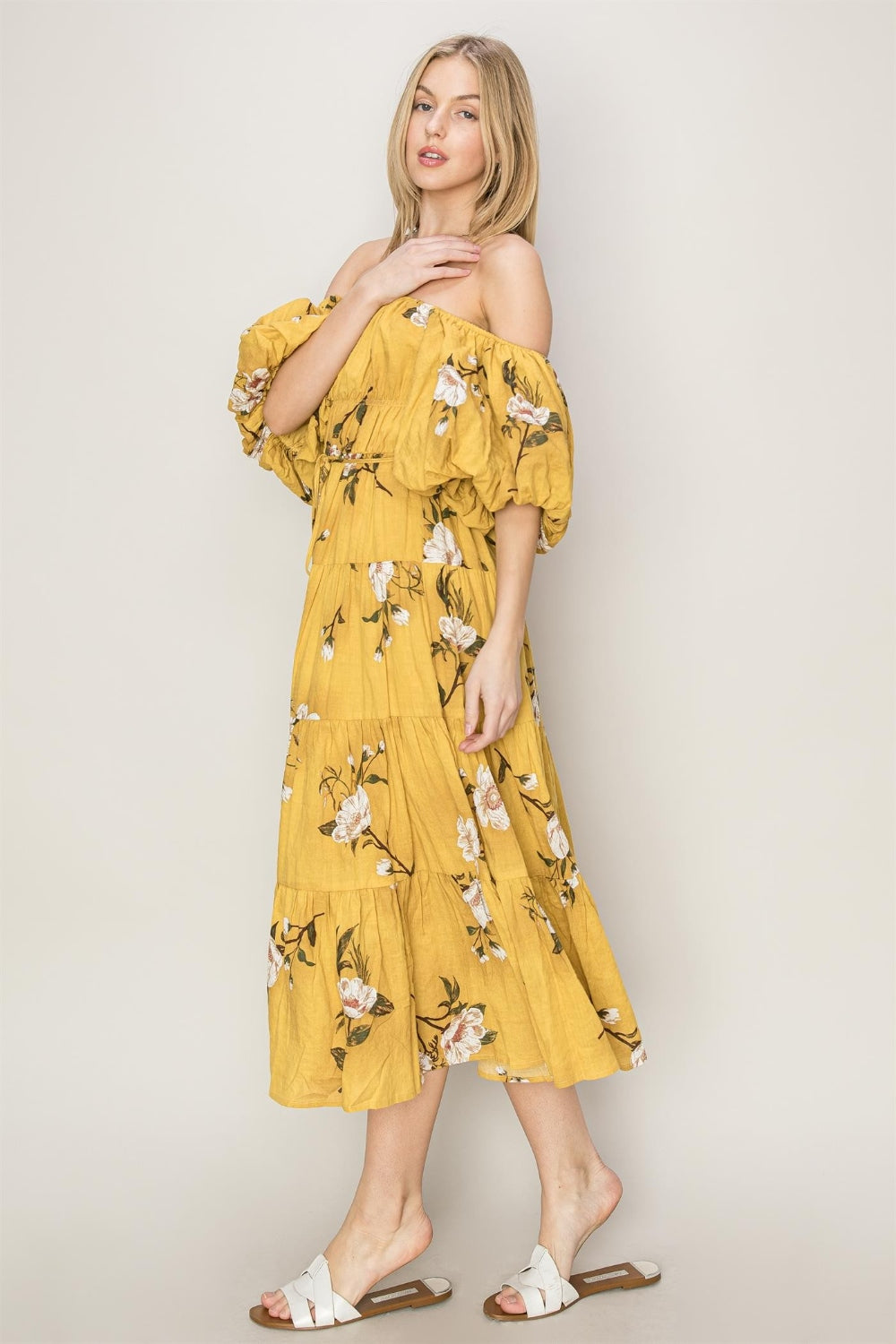 HYFVE Floral Puff Sleeve Tiered Dress - NeoKira Unlimited