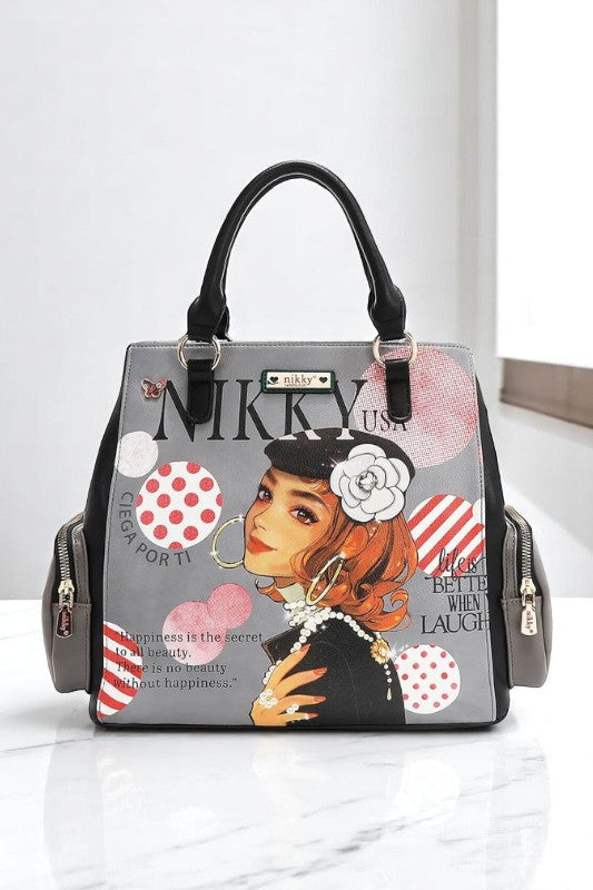 Nicole Lee USA Eco-Leather Handbag with Side Pockets - NeoKira Unlimited