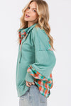 SAGE + FIG Full Size Plaid Print Washed Hoodie Hoodie Trendsi   