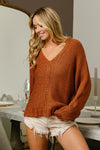 BiBi V-Neck Cable Knit Sweater Sweater Trendsi   