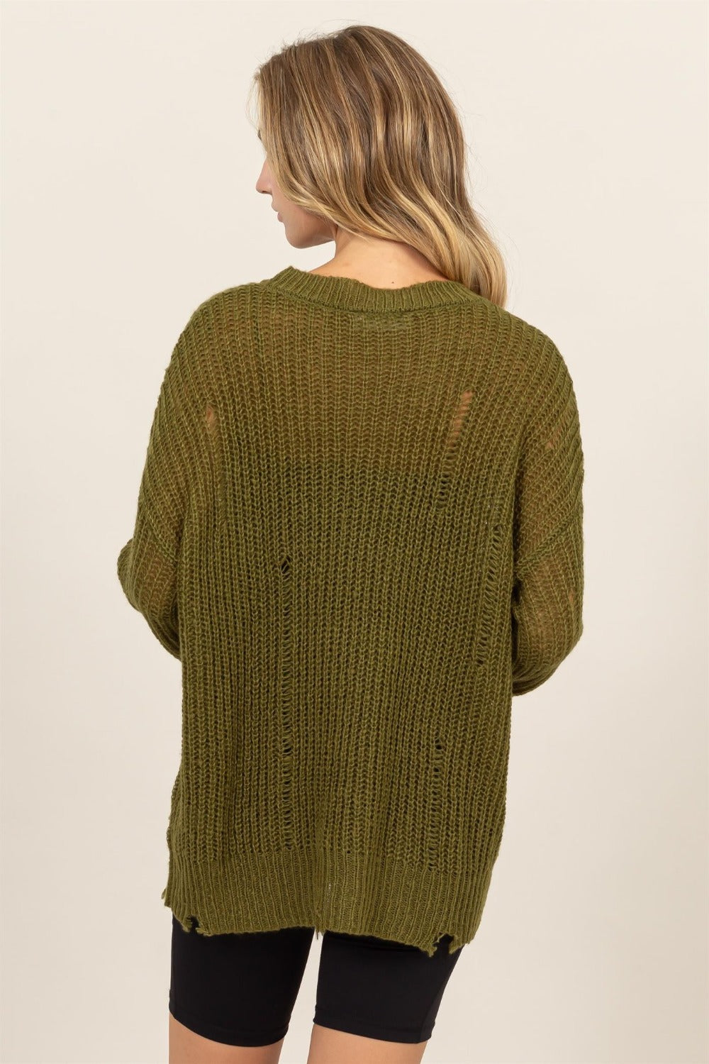HYFVE Distressed Long Sleeve Knit Top - NeoKira Unlimited
