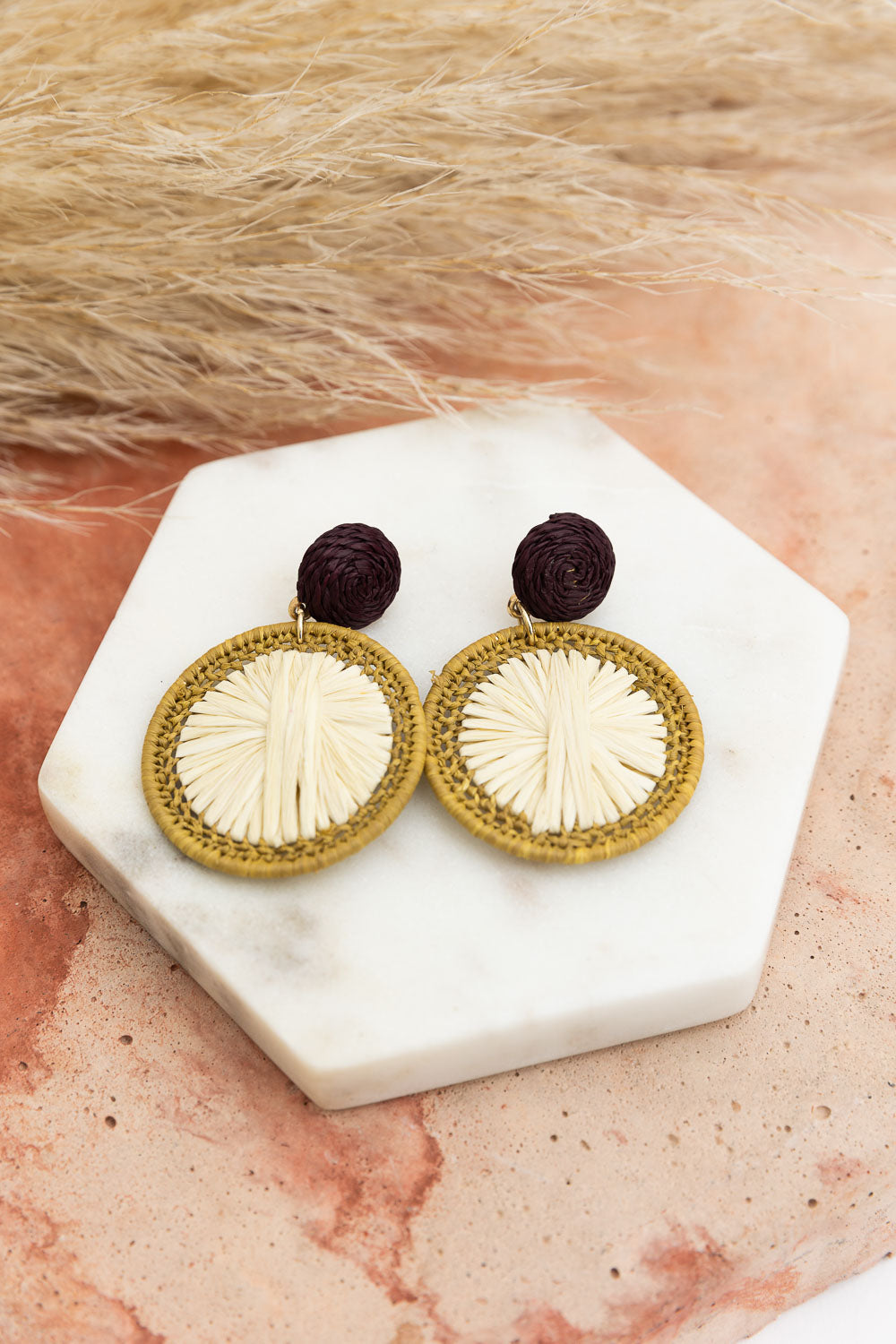 Earthy Chic Raffia Dangle Earrings - NeoKira Unlimited