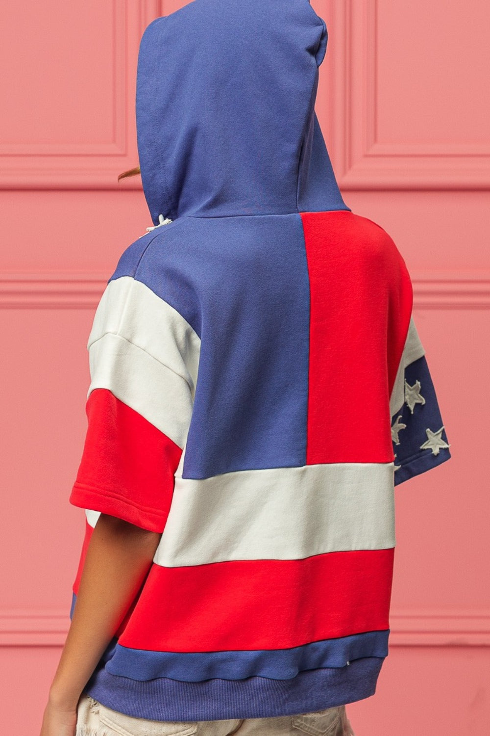 BiBi American Flag Theme Hoodie Hoodie Trendsi   