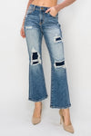 Risen Full Size High Rise Distressed Ankle Flare Jeans Jeans Trendsi   