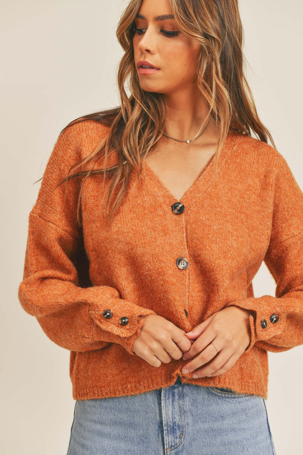 MABLE Long Sleeve Button Down Sweater Cardigan - NeoKira Unlimited
