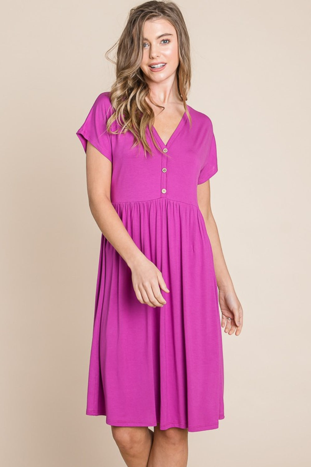 BOMBOM V-Neck Short Sleeve Dress Short Dress Trendsi   