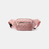 Zenana Quilted Multi Pocket Waist Belt Bag Fanny Packs Trendsi Pink One Size 