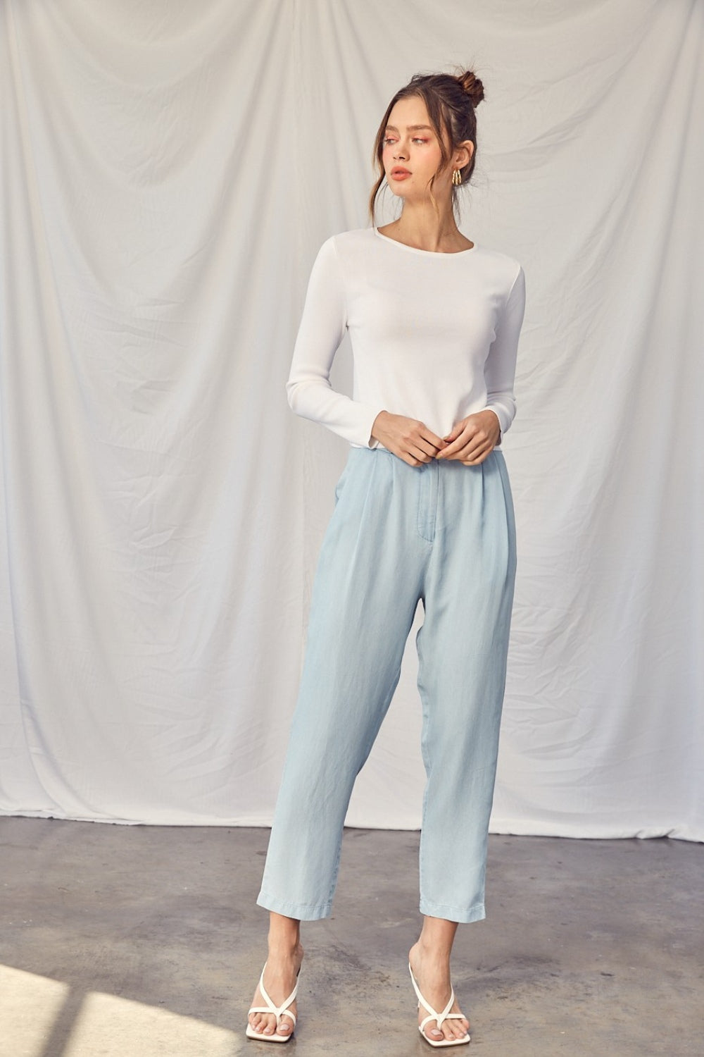 Idem Ditto Twisted Backless Long Sleeve Knit Top - NeoKira Unlimited