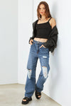 HAMMER COLLECTION Distressed High Waist Jeans Jeans Trendsi   