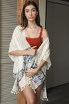 Embroidered Geometric Kimono Kimono Leto Collection Ivory  