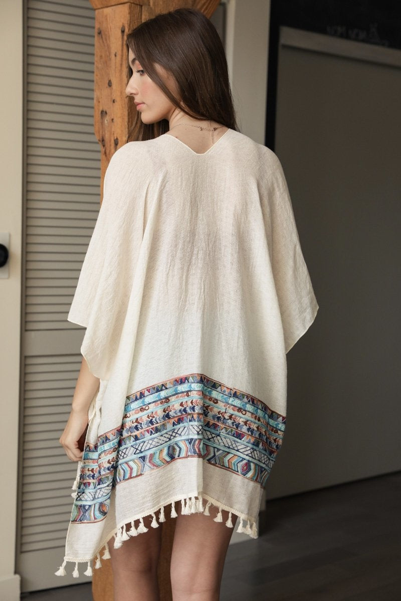 Embroidered Geometric Kimono - NeoKira Unlimited