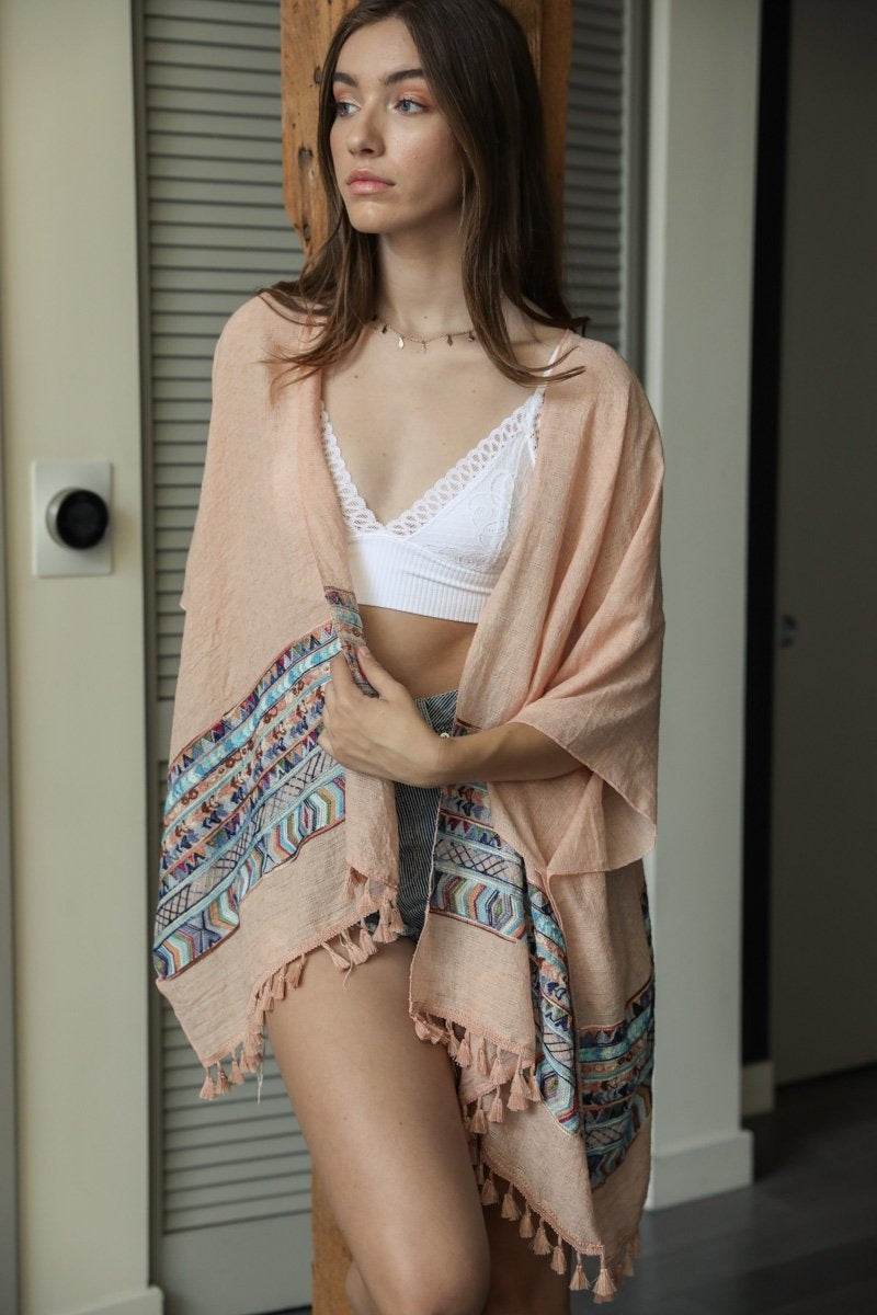 Embroidered Geometric Kimono - NeoKira Unlimited