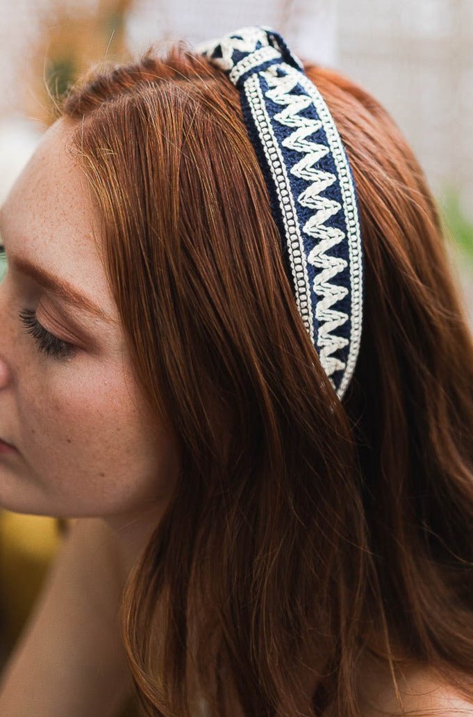 Embroidered Stitch Boho Knot Headband - NeoKira Unlimited